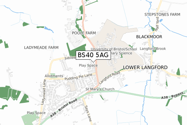 BS40 5AG map - small scale - OS Open Zoomstack (Ordnance Survey) BS40 5AG map - small scale - OS Open Zoomstack (Ordnance Survey)