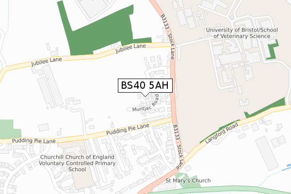 BS40 5AH map - large scale - OS Open Zoomstack (Ordnance Survey)