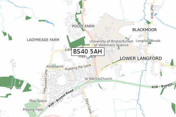 BS40 5AH map - small scale - OS Open Zoomstack (Ordnance Survey)