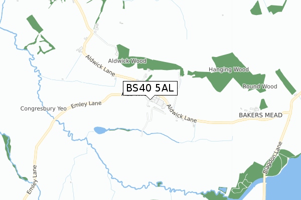 BS40 5AL map - small scale - OS Open Zoomstack (Ordnance Survey)