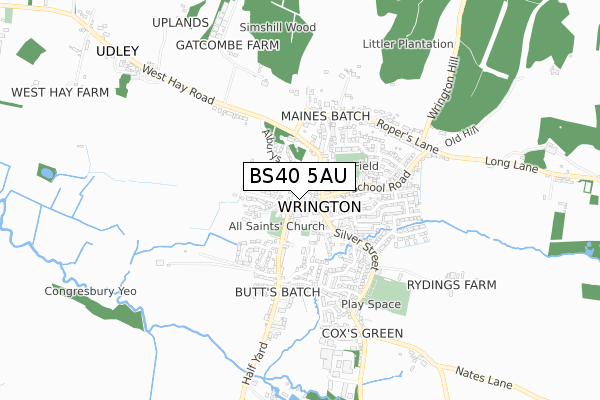 BS40 5AU map - small scale - OS Open Zoomstack (Ordnance Survey)