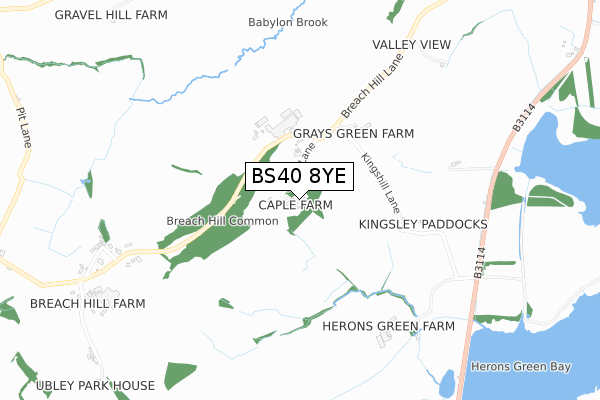 BS40 8YE map - small scale - OS Open Zoomstack (Ordnance Survey)