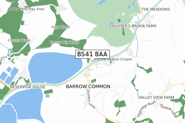 BS41 8AA map - small scale - OS Open Zoomstack (Ordnance Survey) BS41 8AA map - small scale - OS Open Zoomstack (Ordnance Survey)