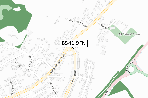 BS41 9FN map - large scale - OS Open Zoomstack (Ordnance Survey) BS41 9FN map - large scale - OS Open Zoomstack (Ordnance Survey)