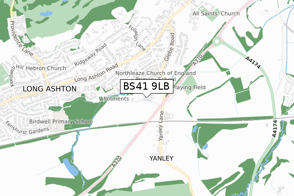 BS41 9LB map - small scale - OS Open Zoomstack (Ordnance Survey)