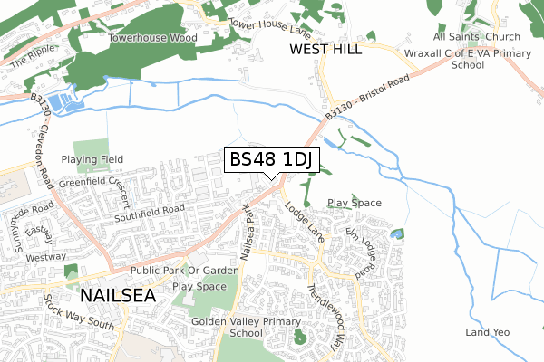 BS48 1DJ map - small scale - OS Open Zoomstack (Ordnance Survey)