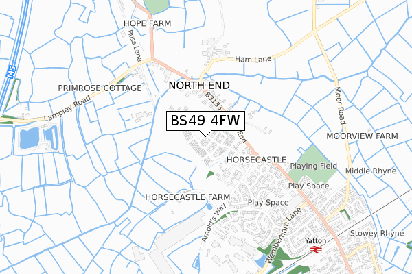 BS49 4FW map - small scale - OS Open Zoomstack (Ordnance Survey) BS49 4FW map - small scale - OS Open Zoomstack (Ordnance Survey)