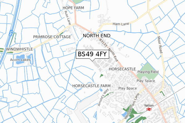 BS49 4FY map - small scale - OS Open Zoomstack (Ordnance Survey)