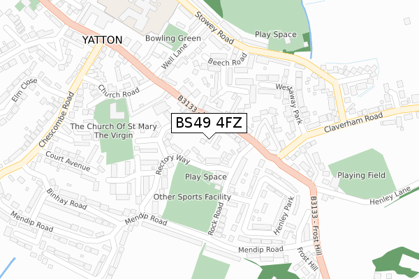BS49 4FZ map - large scale - OS Open Zoomstack (Ordnance Survey)