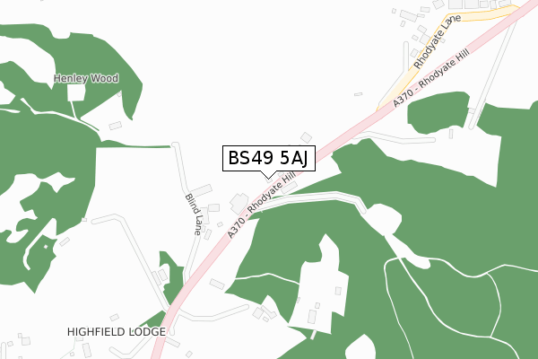 BS49 5AJ map - large scale - OS Open Zoomstack (Ordnance Survey)