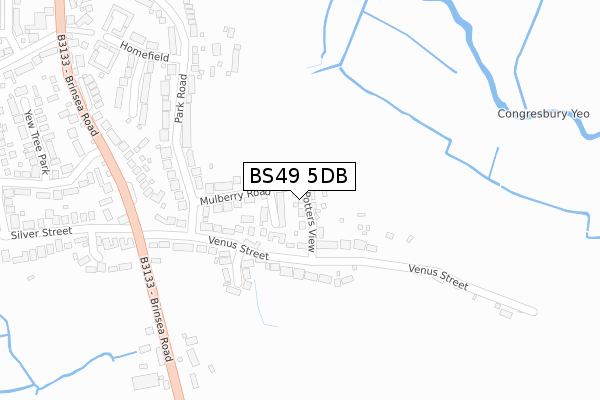 BS49 5DB map - large scale - OS Open Zoomstack (Ordnance Survey)
