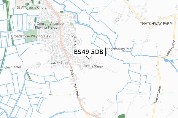BS49 5DB map - small scale - OS Open Zoomstack (Ordnance Survey)