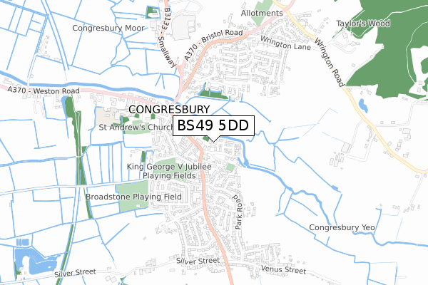 BS49 5DD map - small scale - OS Open Zoomstack (Ordnance Survey)