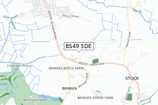 BS49 5DE map - small scale - OS Open Zoomstack (Ordnance Survey)