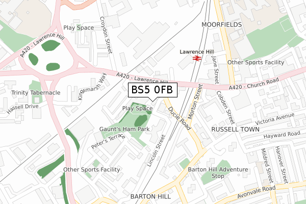BS5 0FB map - large scale - OS Open Zoomstack (Ordnance Survey)