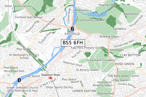 BS5 6FH map - small scale - OS Open Zoomstack (Ordnance Survey)