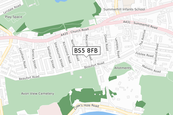BS5 8FB map - large scale - OS Open Zoomstack (Ordnance Survey)