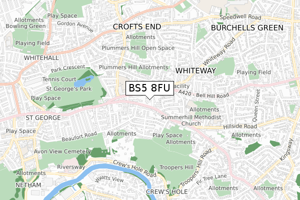 BS5 8FU map - small scale - OS Open Zoomstack (Ordnance Survey) BS5 8FU map - small scale - OS Open Zoomstack (Ordnance Survey)
