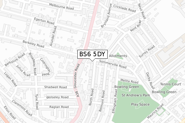 BS6 5DY map - large scale - OS Open Zoomstack (Ordnance Survey) BS6 5DY map - large scale - OS Open Zoomstack (Ordnance Survey)