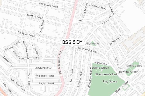 BS6 5DY map - large scale - OS Open Zoomstack (Ordnance Survey)
