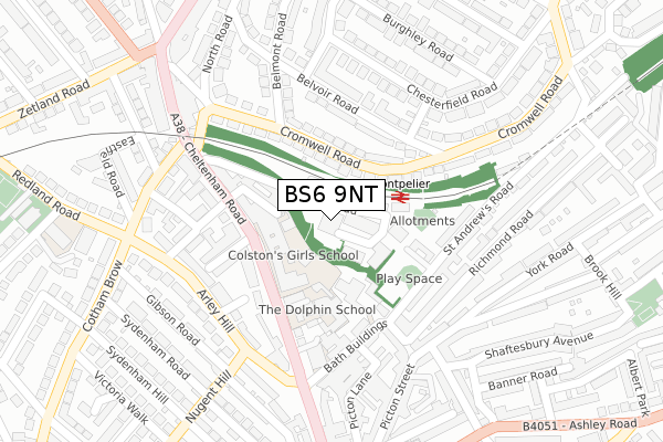 BS6 9NT map - large scale - OS Open Zoomstack (Ordnance Survey) BS6 9NT map - large scale - OS Open Zoomstack (Ordnance Survey)