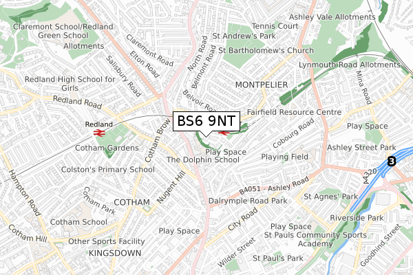 BS6 9NT map - small scale - OS Open Zoomstack (Ordnance Survey) BS6 9NT map - small scale - OS Open Zoomstack (Ordnance Survey)