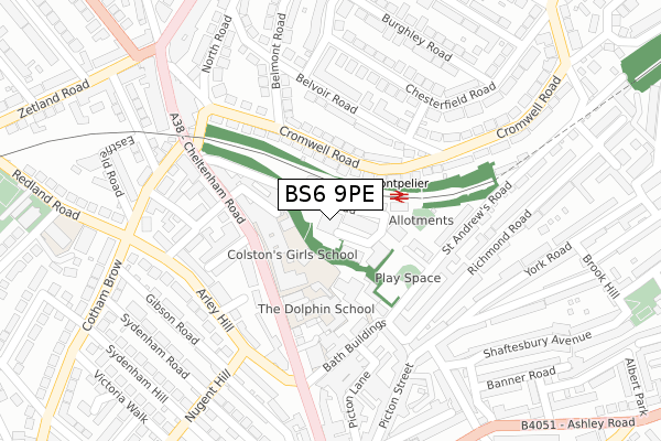 BS6 9PE map - large scale - OS Open Zoomstack (Ordnance Survey) BS6 9PE map - large scale - OS Open Zoomstack (Ordnance Survey)
