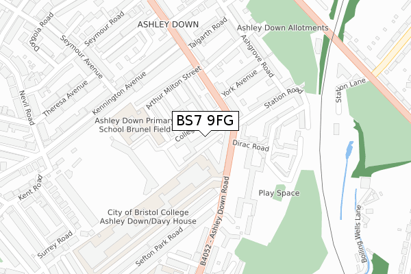 BS7 9FG map - large scale - OS Open Zoomstack (Ordnance Survey)