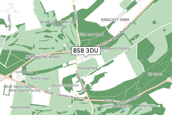 BS8 3DU map - small scale - OS Open Zoomstack (Ordnance Survey)