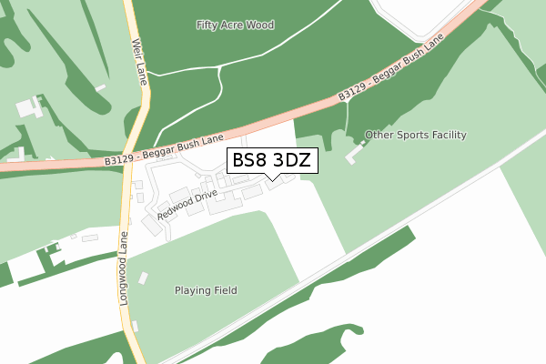 BS8 3DZ map - large scale - OS Open Zoomstack (Ordnance Survey)