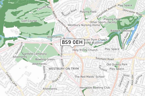 BS9 0EH map - small scale - OS Open Zoomstack (Ordnance Survey)
