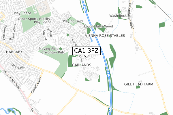 CA1 3FZ map - small scale - OS Open Zoomstack (Ordnance Survey) CA1 3FZ map - small scale - OS Open Zoomstack (Ordnance Survey)