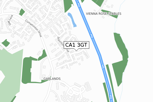 CA1 3GT map - large scale - OS Open Zoomstack (Ordnance Survey)