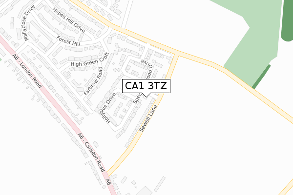 CA1 3TZ map - large scale - OS Open Zoomstack (Ordnance Survey)