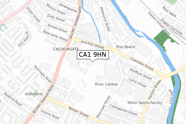 CA1 9HN map - large scale - OS Open Zoomstack (Ordnance Survey)