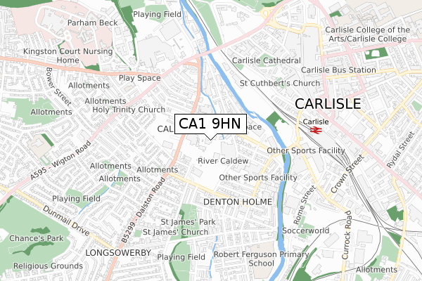 CA1 9HN map - small scale - OS Open Zoomstack (Ordnance Survey)