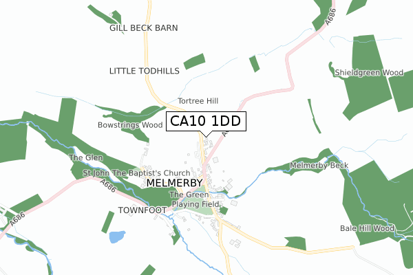 CA10 1DD map - small scale - OS Open Zoomstack (Ordnance Survey)