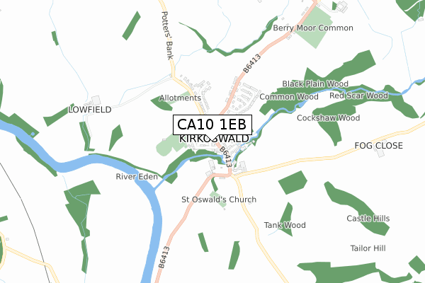 CA10 1EB map - small scale - OS Open Zoomstack (Ordnance Survey)