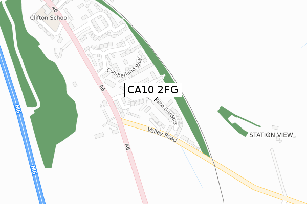 CA10 2FG map - large scale - OS Open Zoomstack (Ordnance Survey)
