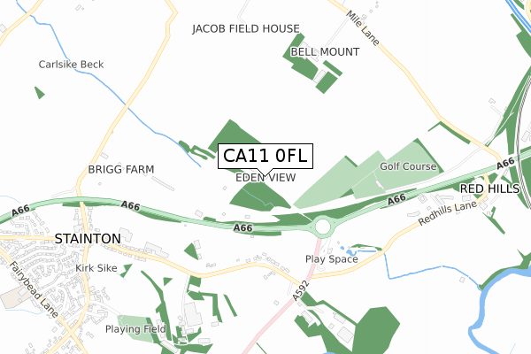 CA11 0FL map - small scale - OS Open Zoomstack (Ordnance Survey)