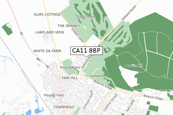 CA11 8BP map - small scale - OS Open Zoomstack (Ordnance Survey)