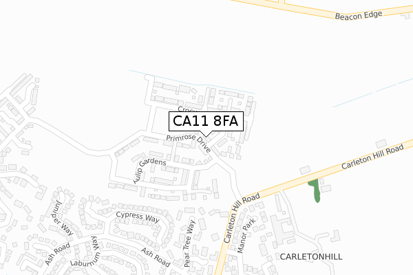 CA11 8FA map - large scale - OS Open Zoomstack (Ordnance Survey)