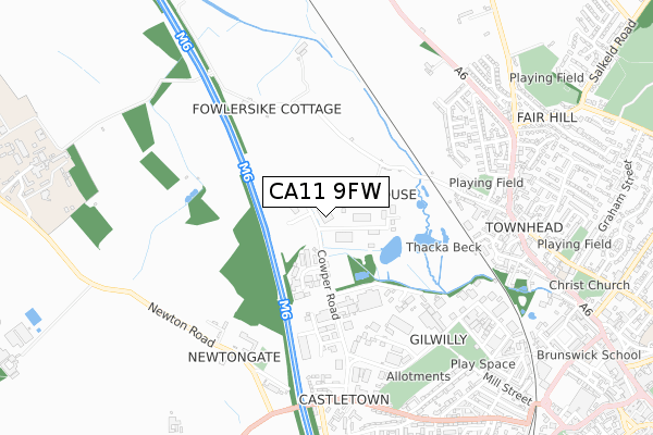 CA11 9FW map - small scale - OS Open Zoomstack (Ordnance Survey) CA11 9FW map - small scale - OS Open Zoomstack (Ordnance Survey)