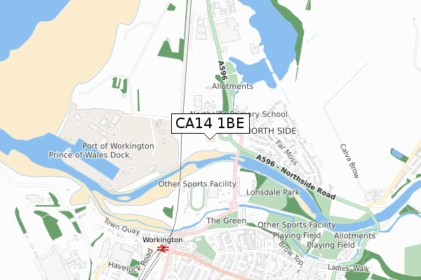 CA14 1BE map - small scale - OS Open Zoomstack (Ordnance Survey) CA14 1BE map - small scale - OS Open Zoomstack (Ordnance Survey)