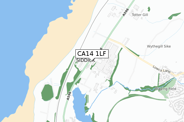 CA14 1LF map - small scale - OS Open Zoomstack (Ordnance Survey)