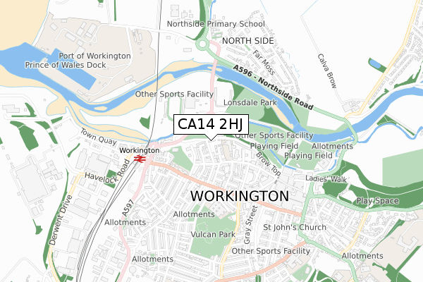 CA14 2HJ map - small scale - OS Open Zoomstack (Ordnance Survey) CA14 2HJ map - small scale - OS Open Zoomstack (Ordnance Survey)