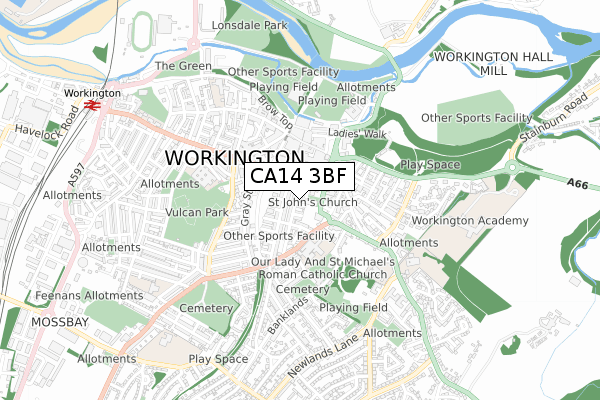 CA14 3BF map - small scale - OS Open Zoomstack (Ordnance Survey) CA14 3BF map - small scale - OS Open Zoomstack (Ordnance Survey)