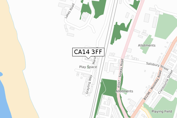 CA14 3FF map - large scale - OS Open Zoomstack (Ordnance Survey)