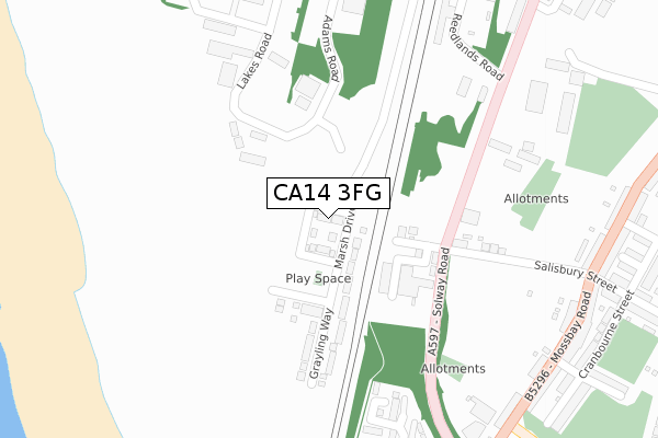 CA14 3FG map - large scale - OS Open Zoomstack (Ordnance Survey) CA14 3FG map - large scale - OS Open Zoomstack (Ordnance Survey)