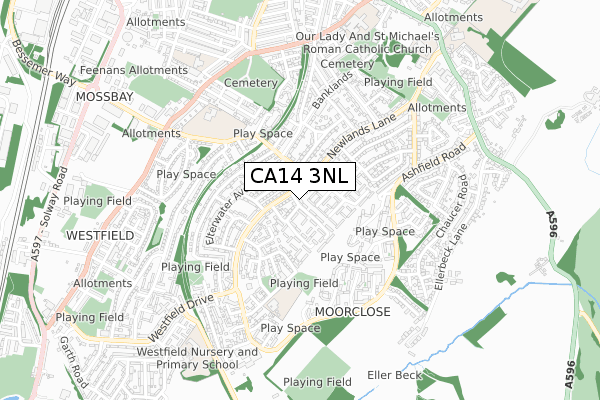 CA14 3NL map - small scale - OS Open Zoomstack (Ordnance Survey) CA14 3NL map - small scale - OS Open Zoomstack (Ordnance Survey)